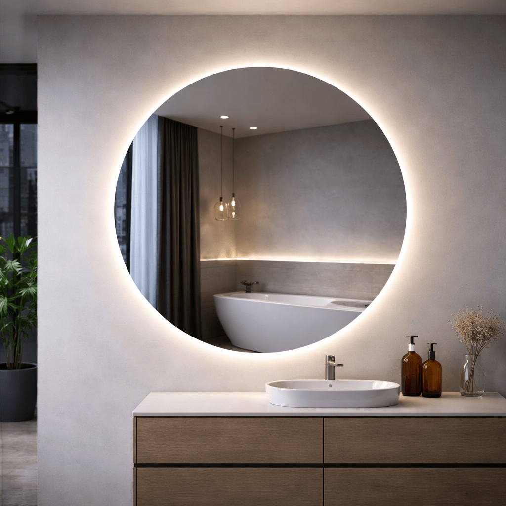 Mirrors  -  Round Frameless LED Mirror - 100 x 100cm  -  60484997