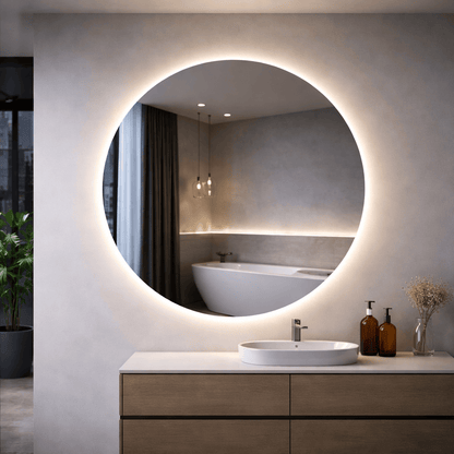 Mirrors  -  Round Frameless LED Mirror - 100 x 100cm  -  60484997