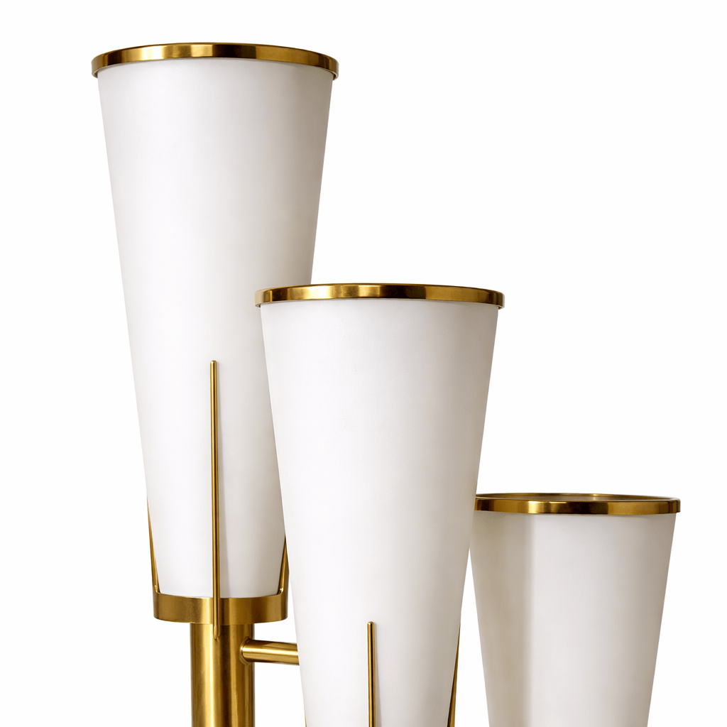 Lights  -  Table Lamp with White Glass Shade - Gold  -  60485095