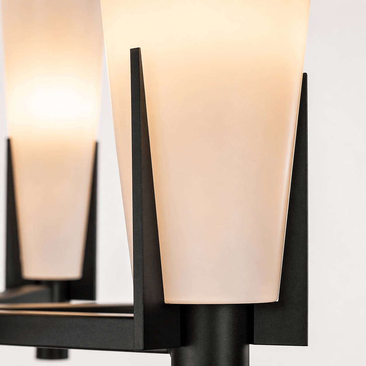 Lights  -  YS 10-1578-6BL Chandelier with White Glass Shade - Black  -  60485097