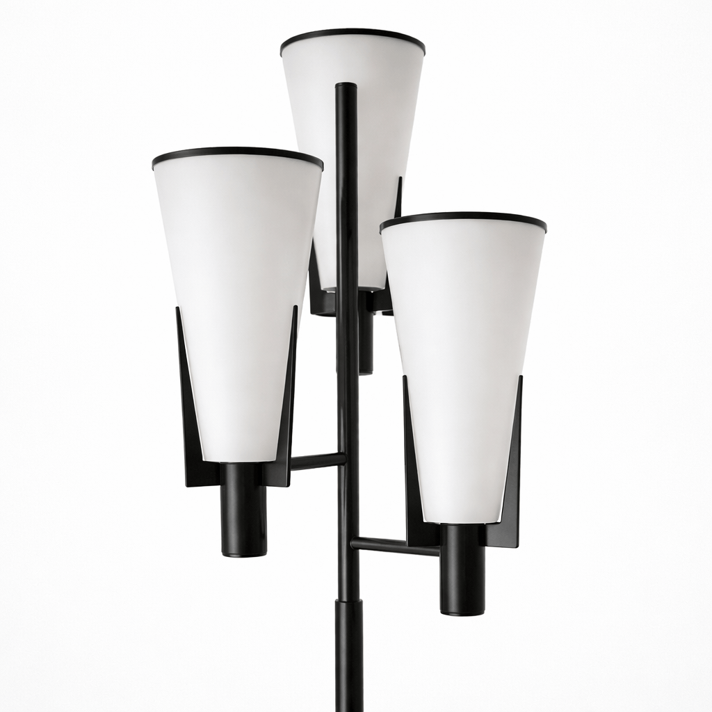 Lights  -  YS 13-1578-3BL Floor Lamp with White glass Shade - Black  -  60485098