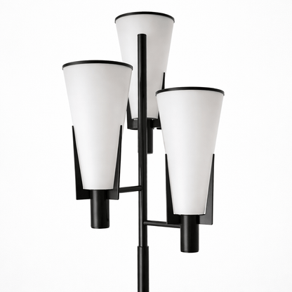 Lights  -  YS 13-1578-3BL Floor Lamp with White glass Shade - Black  -  60485098
