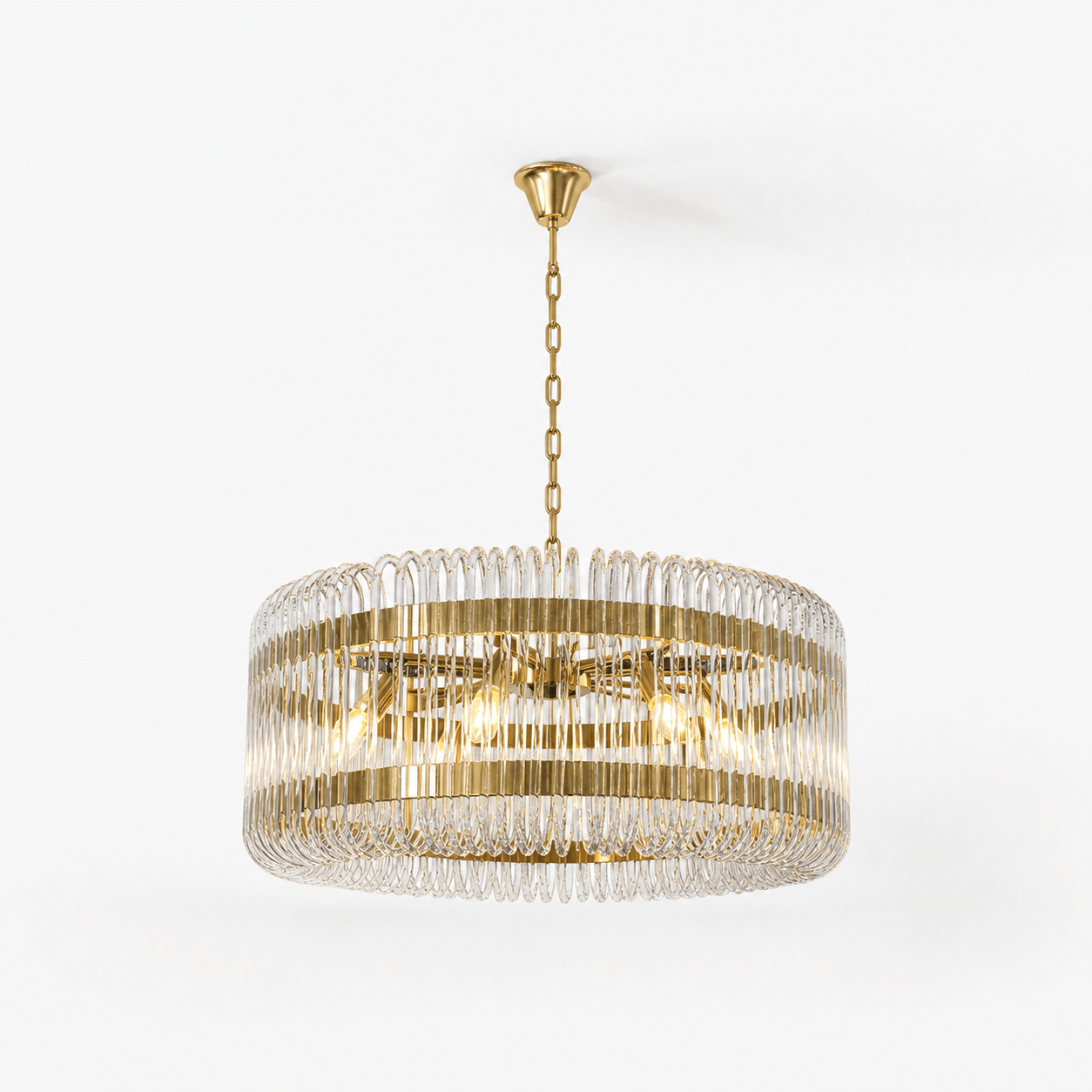 Lights  -  YS 10-1466-8BB Brass Ceiling Light with Clear Glass  -  60485101