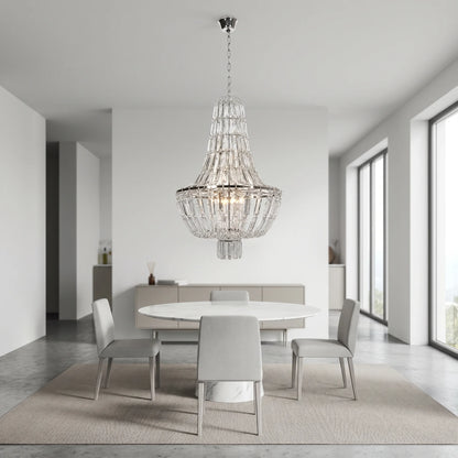 Lights  -  YS 10-1047-1PN Nickel Chandelier with Clear Glass  -  60485108