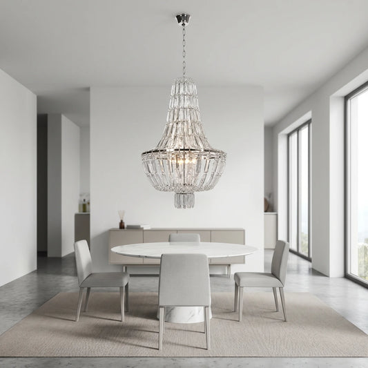Lights  -  YS 10-1047-1PN Nickel Chandelier with Clear Glass  -  60485108