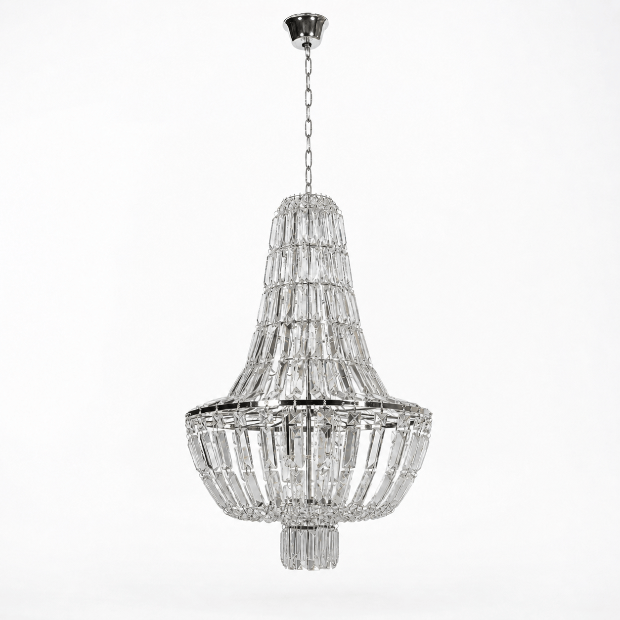 Lights  -  YS 10-1047-1PN Nickel Chandelier with Clear Glass  -  60485108