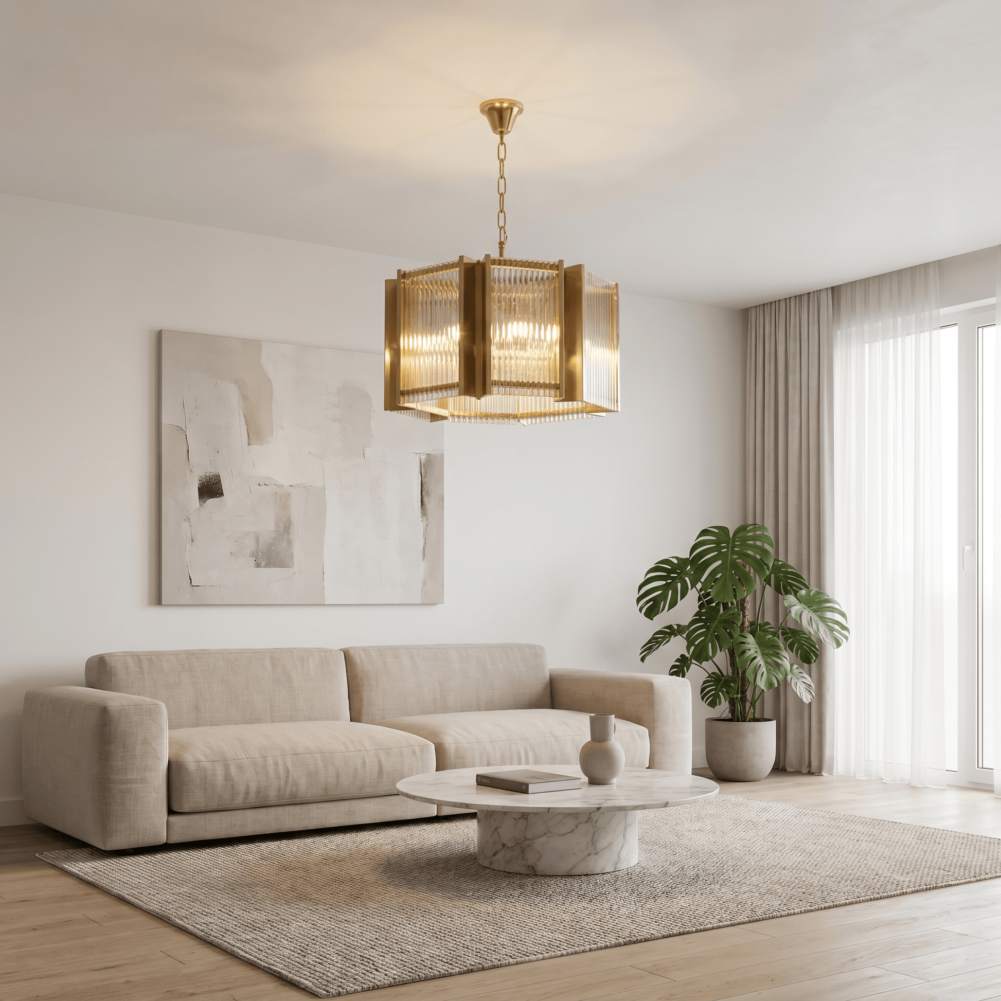 Lights  -  YELLOWSTONE 10-1148-8B ANTIQUE BRASS CHANDELIER WITH CLEAR GLASS  -  60485110