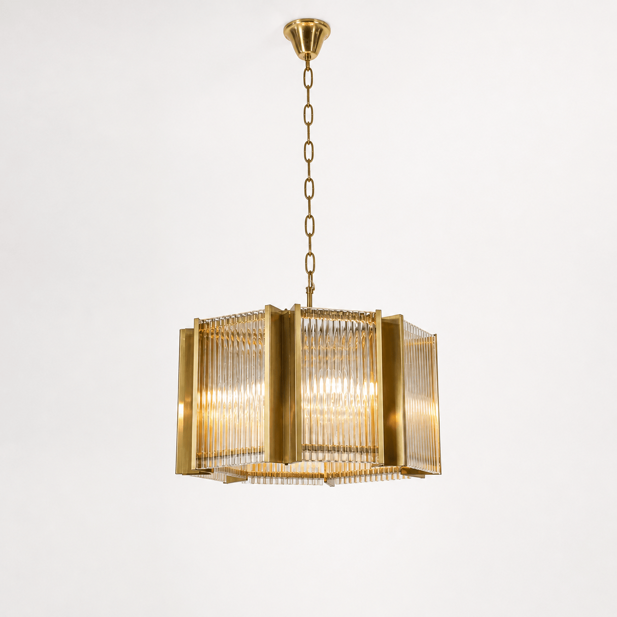 Lights  -  YELLOWSTONE 10-1148-8B ANTIQUE BRASS CHANDELIER WITH CLEAR GLASS  -  60485110