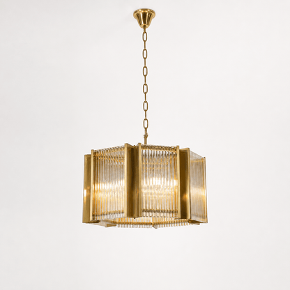 Lights  -  YELLOWSTONE 10-1148-8B ANTIQUE BRASS CHANDELIER WITH CLEAR GLASS  -  60485110