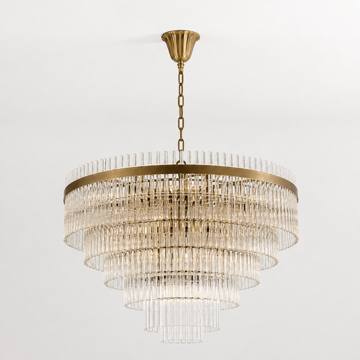 Lights  -  YS 10-1570-16AB Antique Brass Chandelier with Clear Glass  -  60485111