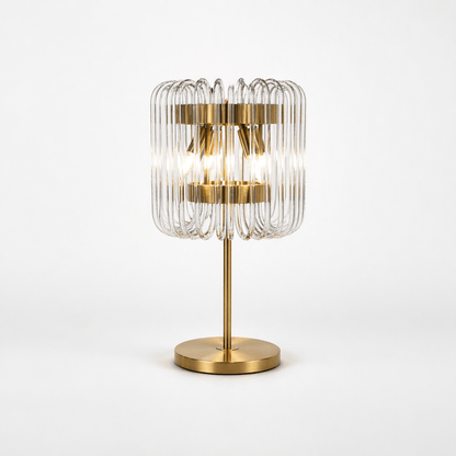 Lights  -  YS 12-1466-4BB Brushed Brass Table Lamp with Clear Glass  -  60485113