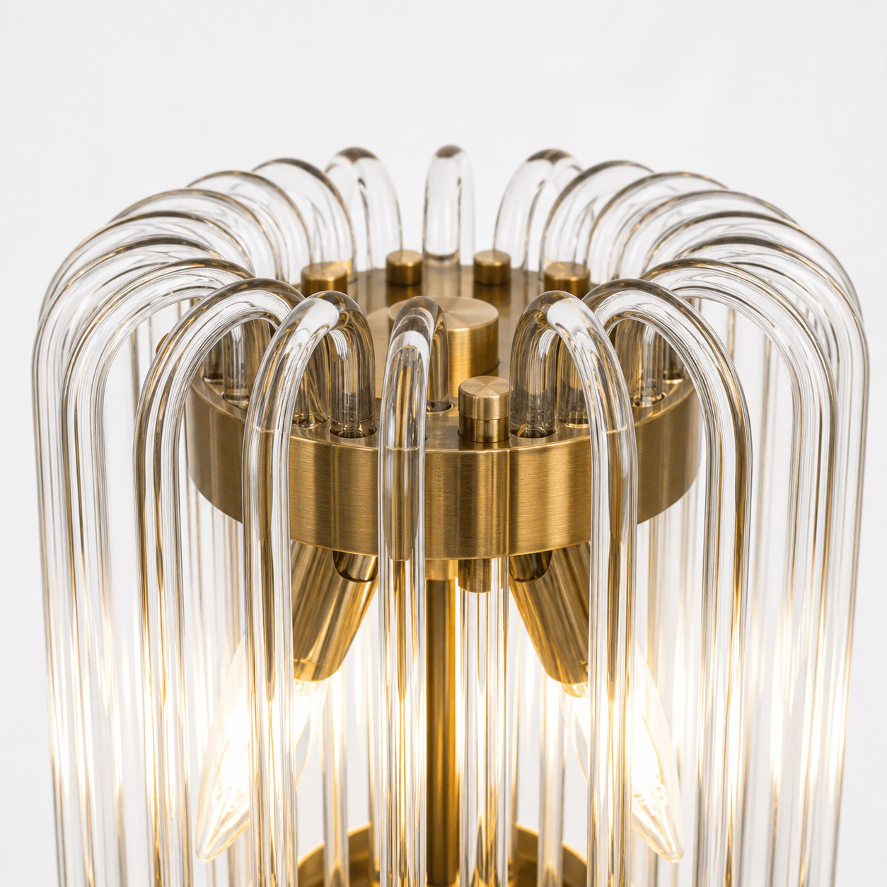 Lights  -  YS 12-1466-4BB Brushed Brass Table Lamp with Clear Glass  -  60485113