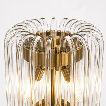 Lights  -  YS 12-1466-4BB Brushed Brass Table Lamp with Clear Glass  -  60485113