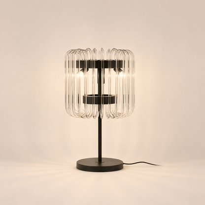 Lights  -  YS 12-1466-4AB Antique Table Lamp with Clear Glass - Black  -  60485114