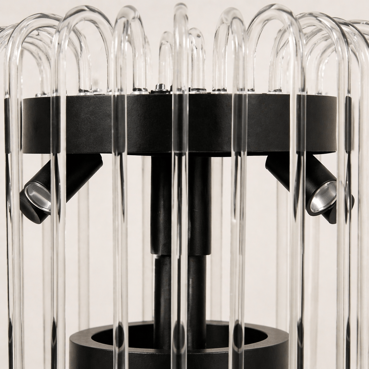 Lights  -  YS 12-1466-4AB Antique Table Lamp with Clear Glass - Black  -  60485114