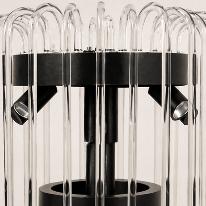 Lights  -  YS 12-1466-4AB Antique Table Lamp with Clear Glass - Black  -  60485114