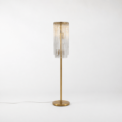 Lights  -  YS 13-1227-4BB Brushed Brass Floor Lamp with Clear Glass  -  60485115