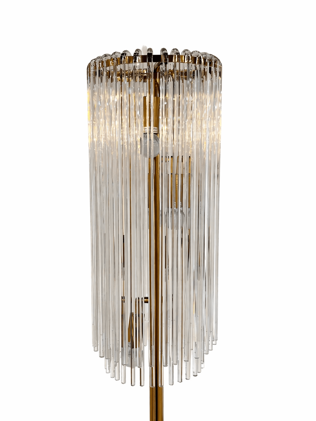 Lights  -  YS 13-1227-4BB Brushed Brass Floor Lamp with Clear Glass  -  60485115