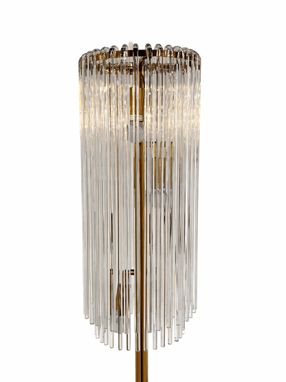 Lights  -  YS 13-1227-4BB Brushed Brass Floor Lamp with Clear Glass  -  60485115