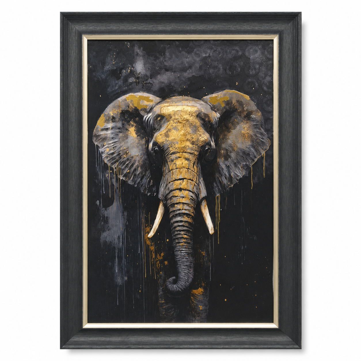 60485117 Elephant Framed Painting - 114 x 74cm