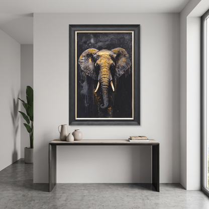60485117 Elephant Framed Painting - 114 x 74cm