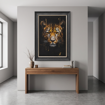 60485118 Leopard Framed Painting - 114 x 74cm
