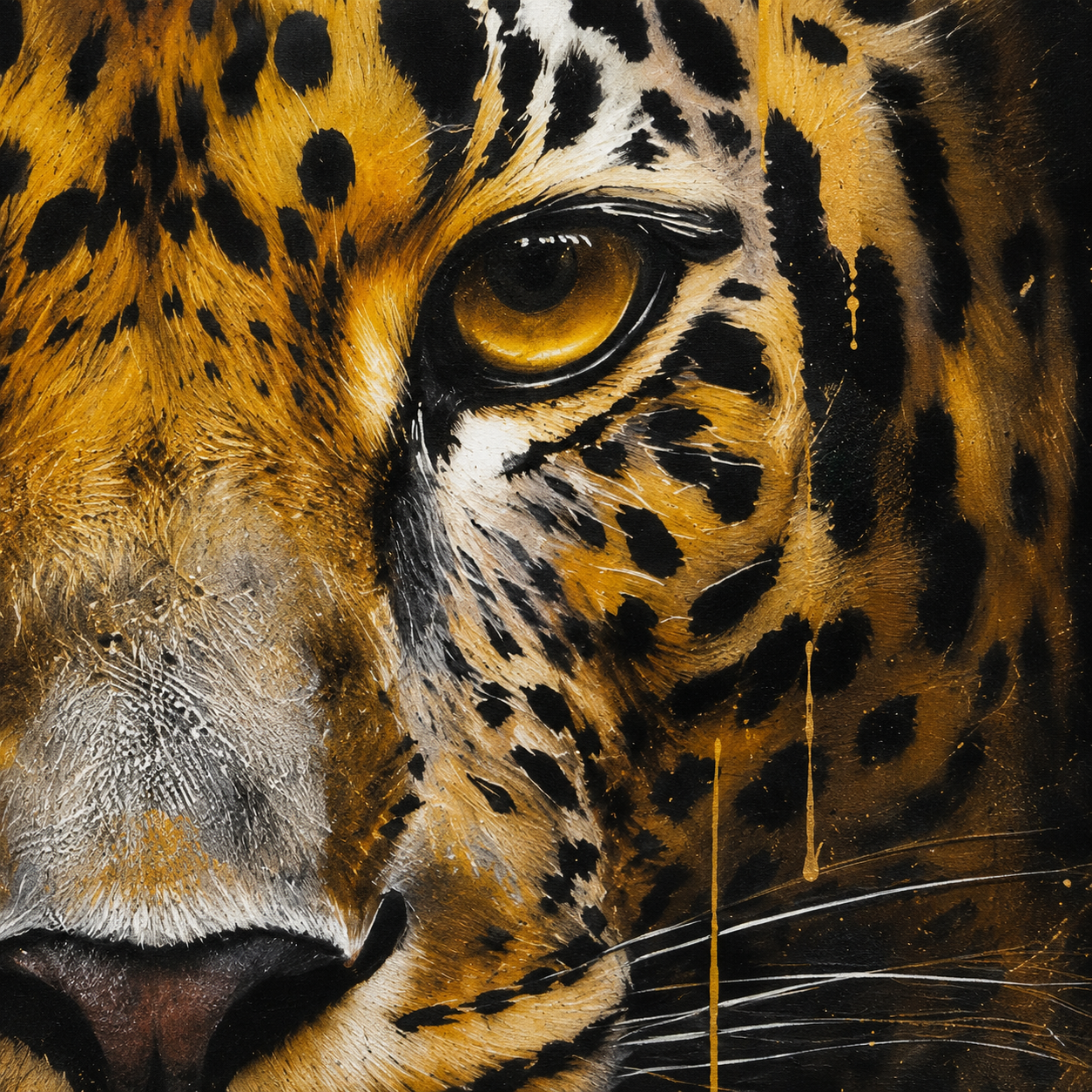 60485118 Leopard Framed Painting - 114 x 74cm