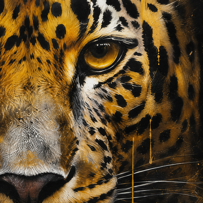 60485118 Leopard Framed Painting - 114 x 74cm