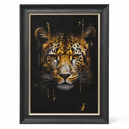 60485118 Leopard Framed Painting - 114 x 74cm