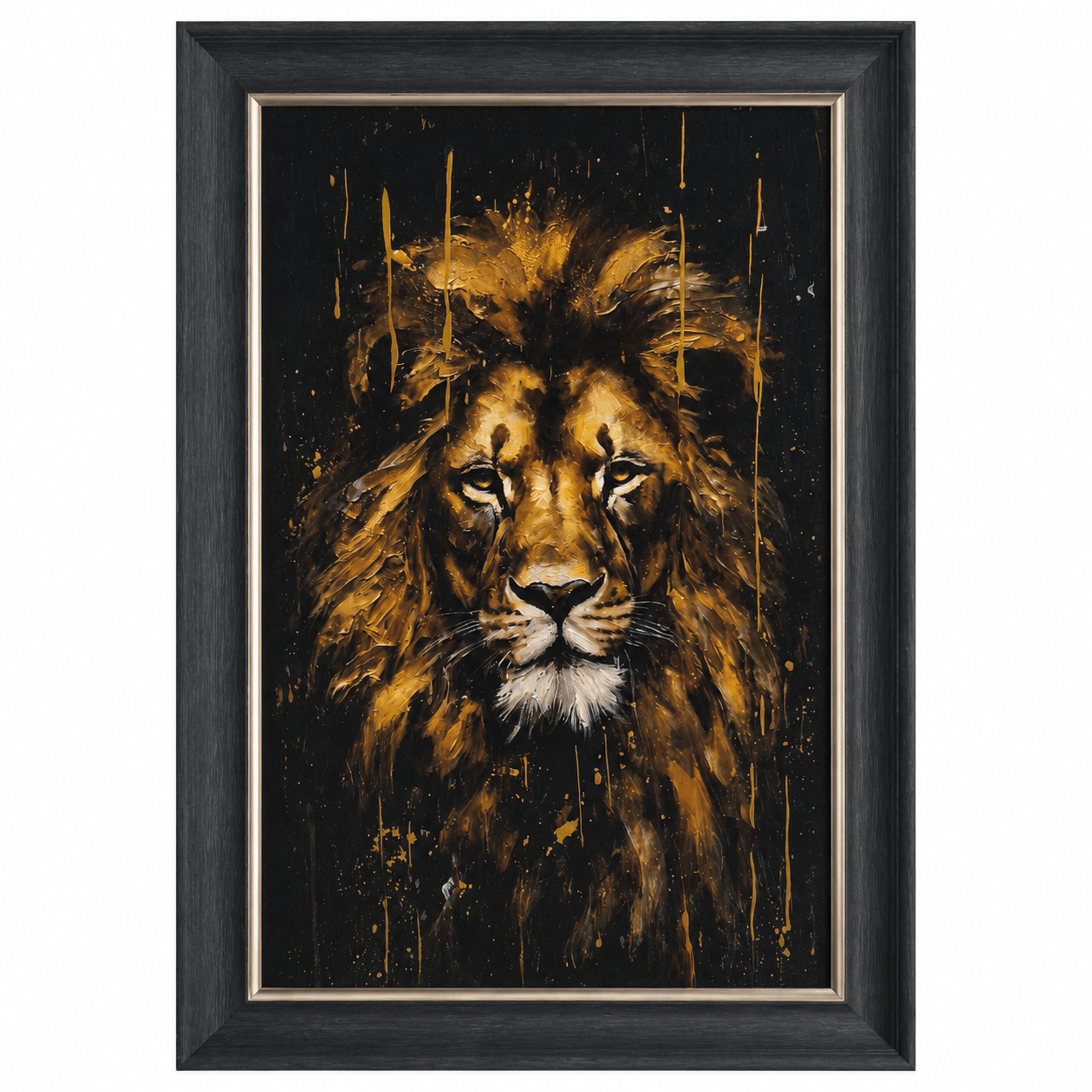 Pictures  -  60485119 Lion Framed Painting - 114 x 74cm  -  60485119