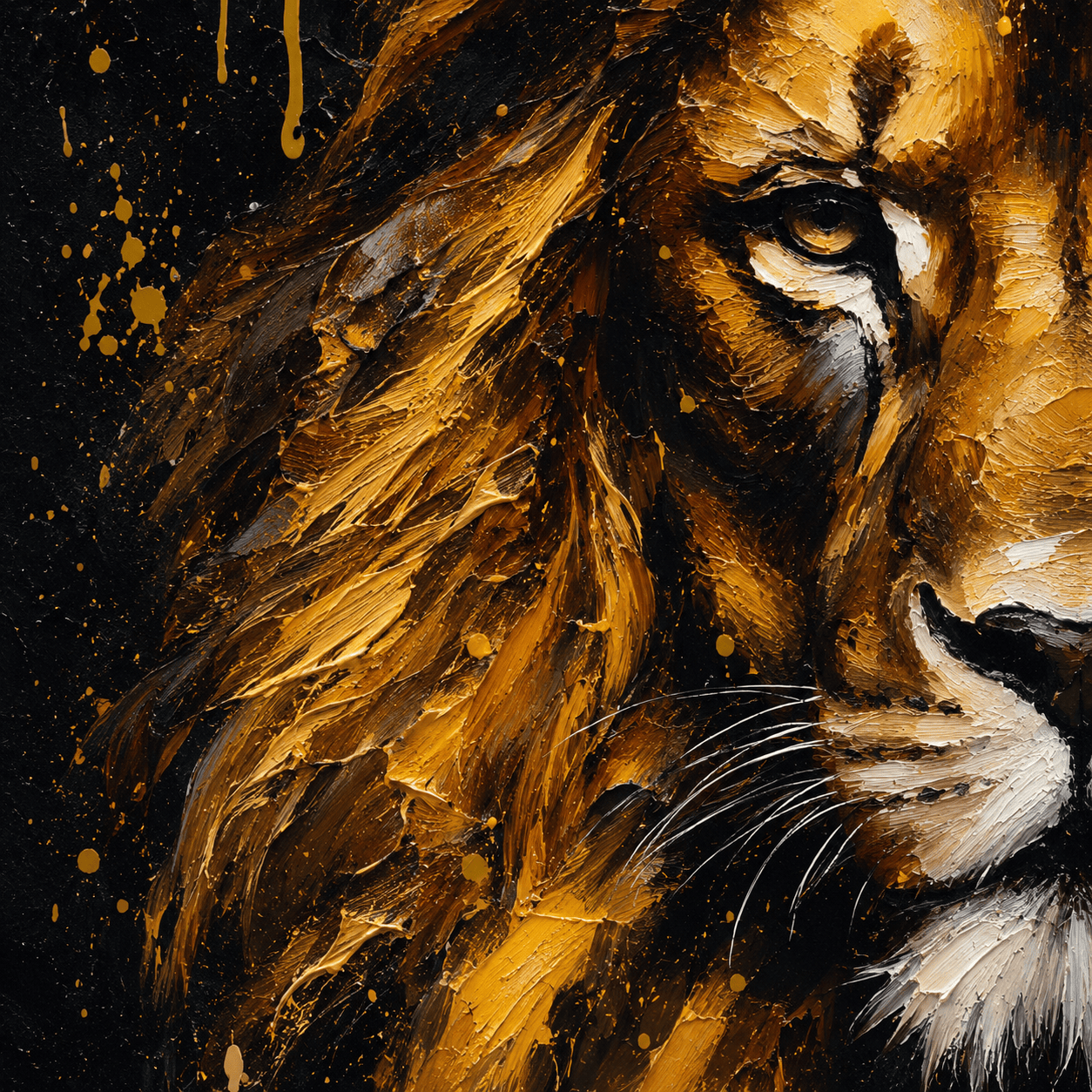 Pictures  -  60485119 Lion Framed Painting - 114 x 74cm  -  60485119