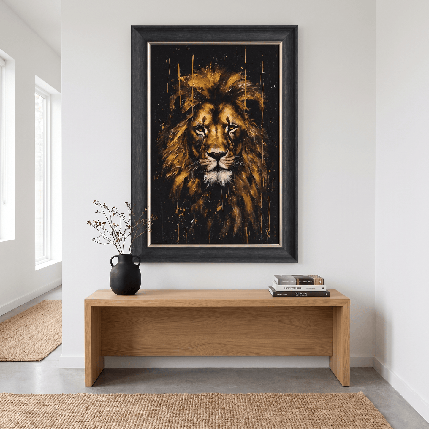 Pictures  -  60485119 Lion Framed Painting - 114 x 74cm  -  60485119