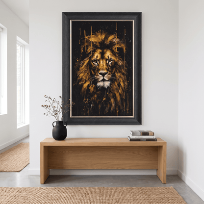 Pictures  -  60485119 Lion Framed Painting - 114 x 74cm  -  60485119