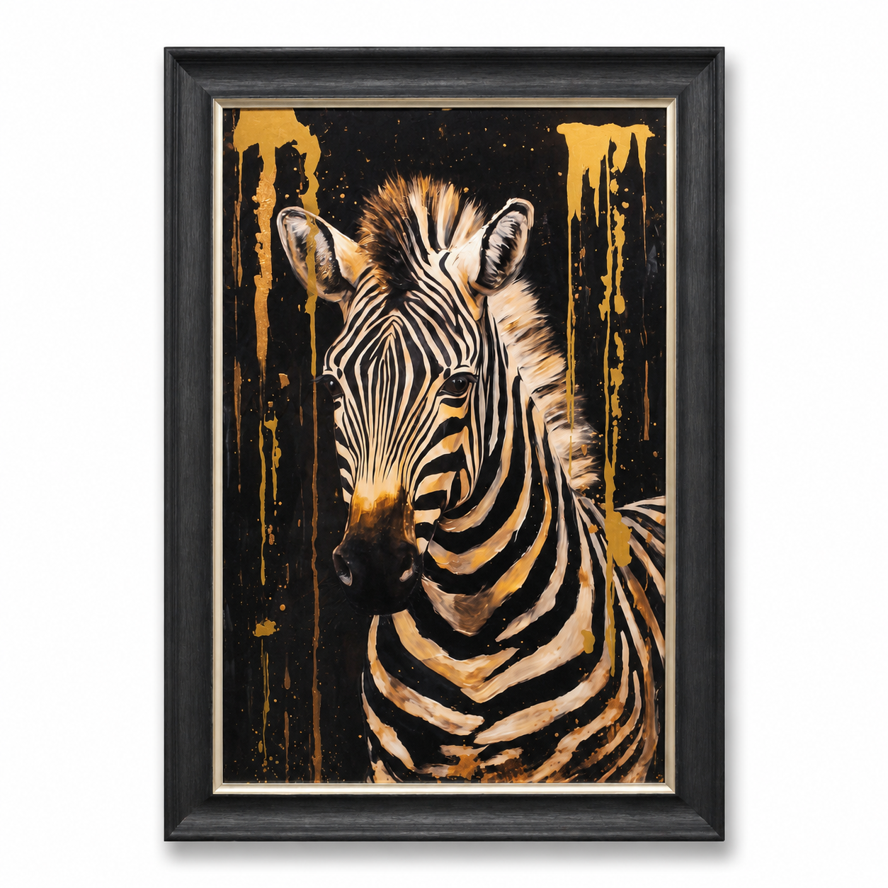 60485120 Zebra Framed Painting - 114 x 74cm