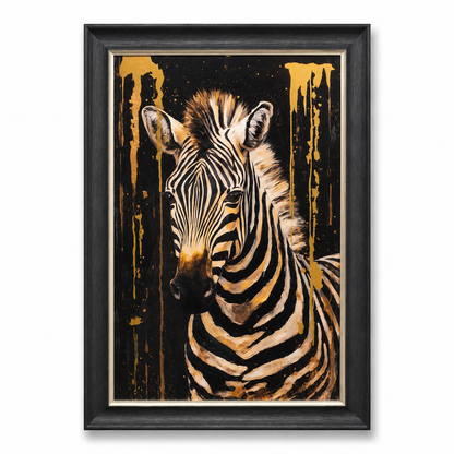 60485120 Zebra Framed Painting - 114 x 74cm