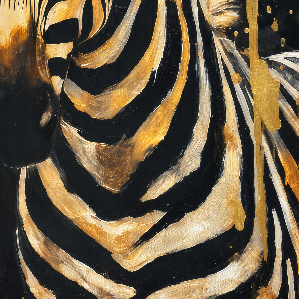 60485120 Zebra Framed Painting - 114 x 74cm