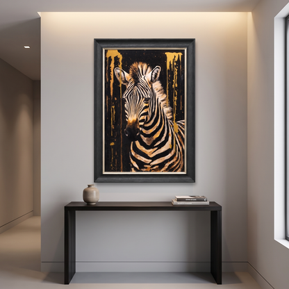 60485120 Zebra Framed Painting - 114 x 74cm