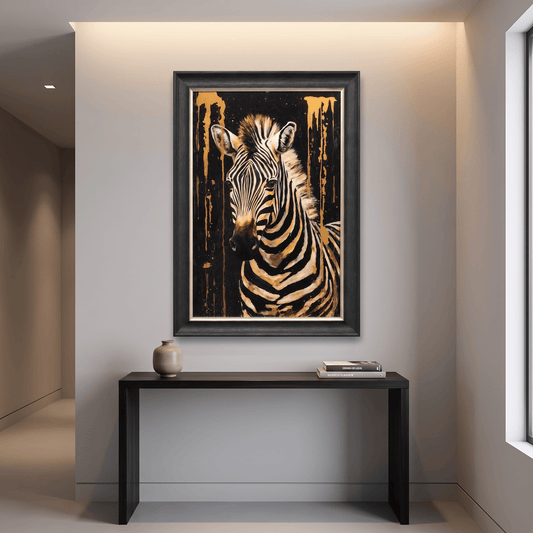 Pictures  -  60485120 Zebra Framed Painting - 114 x 74cm  -  60485120