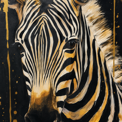 60485120 Zebra Framed Painting - 114 x 74cm