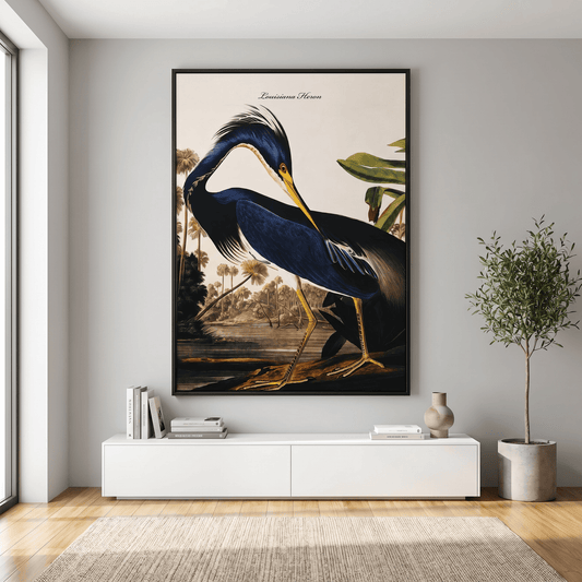 Pictures  -  SHH Blue Heron Large Canvas with Black Frame - 92.5 x 142cm  -  60485121