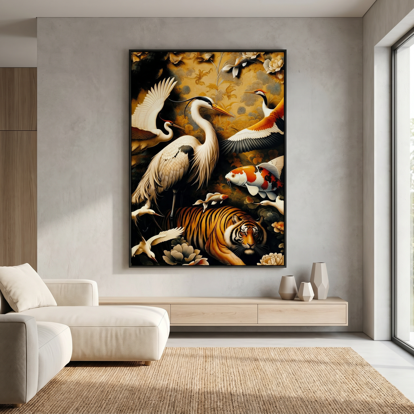 Pictures  -  SHH Orient 3 Velvet Large Canvas with Black Frame - 92 x 142cm  -  60485124