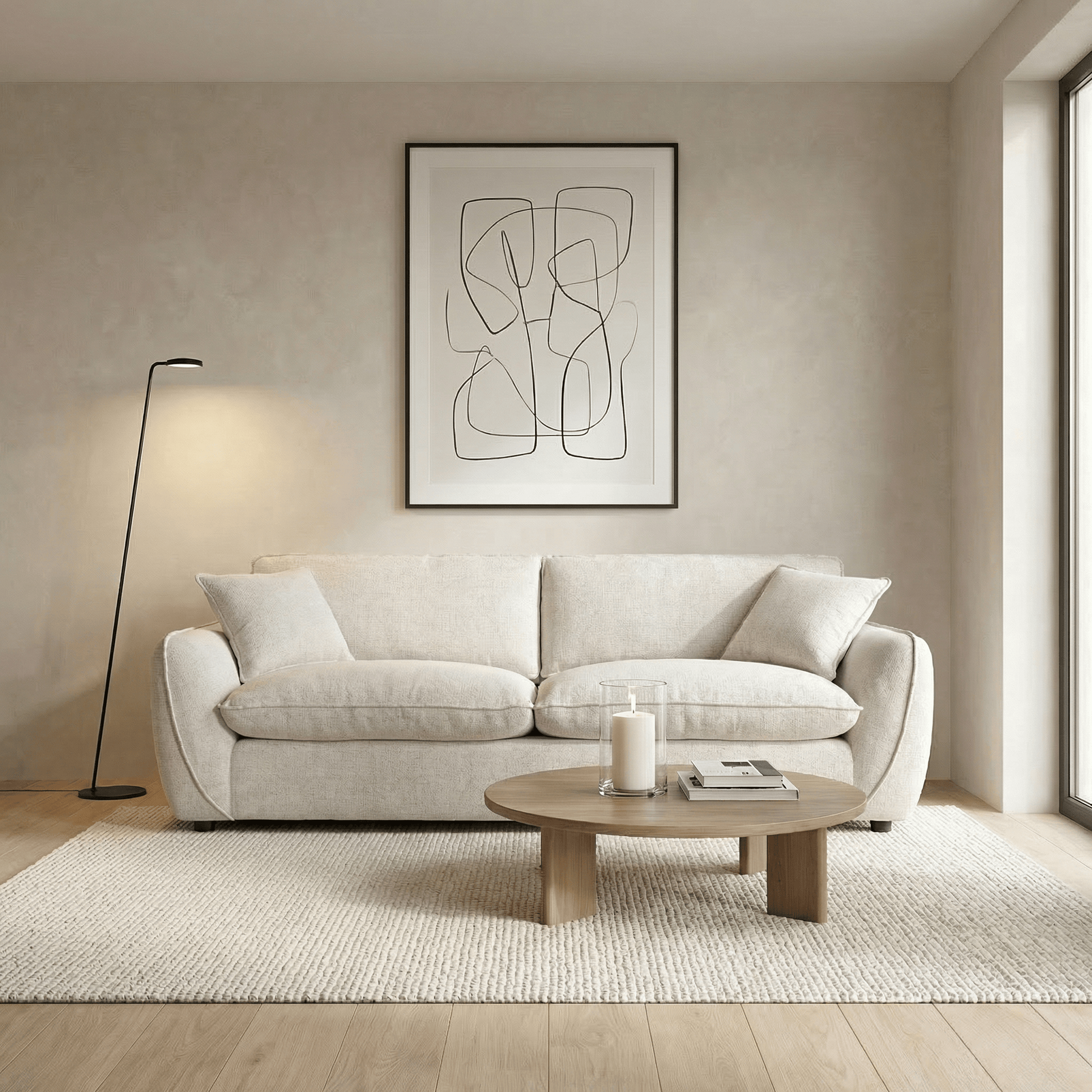 Furniture  -  Munich 3 Seater Sofa - Beige  -  60485140