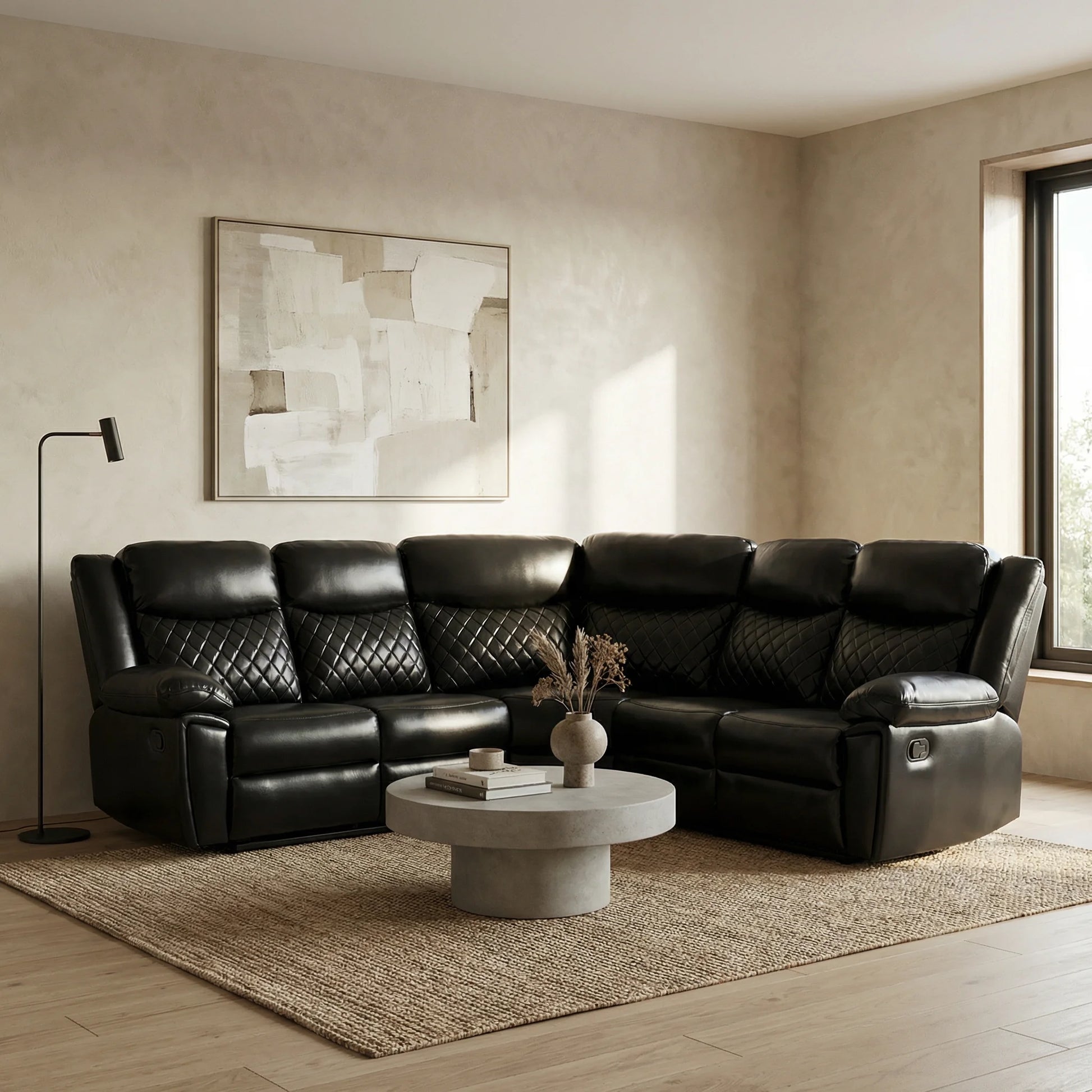 Furniture  -  Rachael Corner Sofa - Black  -  60485147