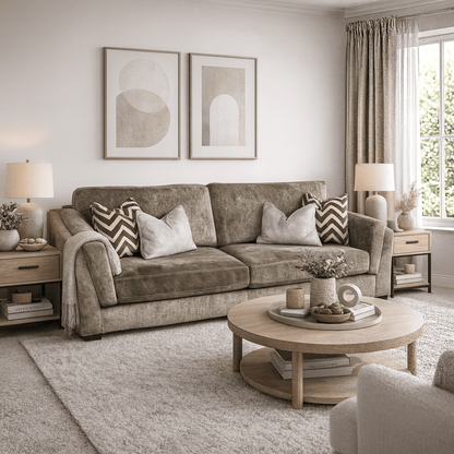 Furniture  -  Miami 4 Seater Sofa - Mink  -  60485155