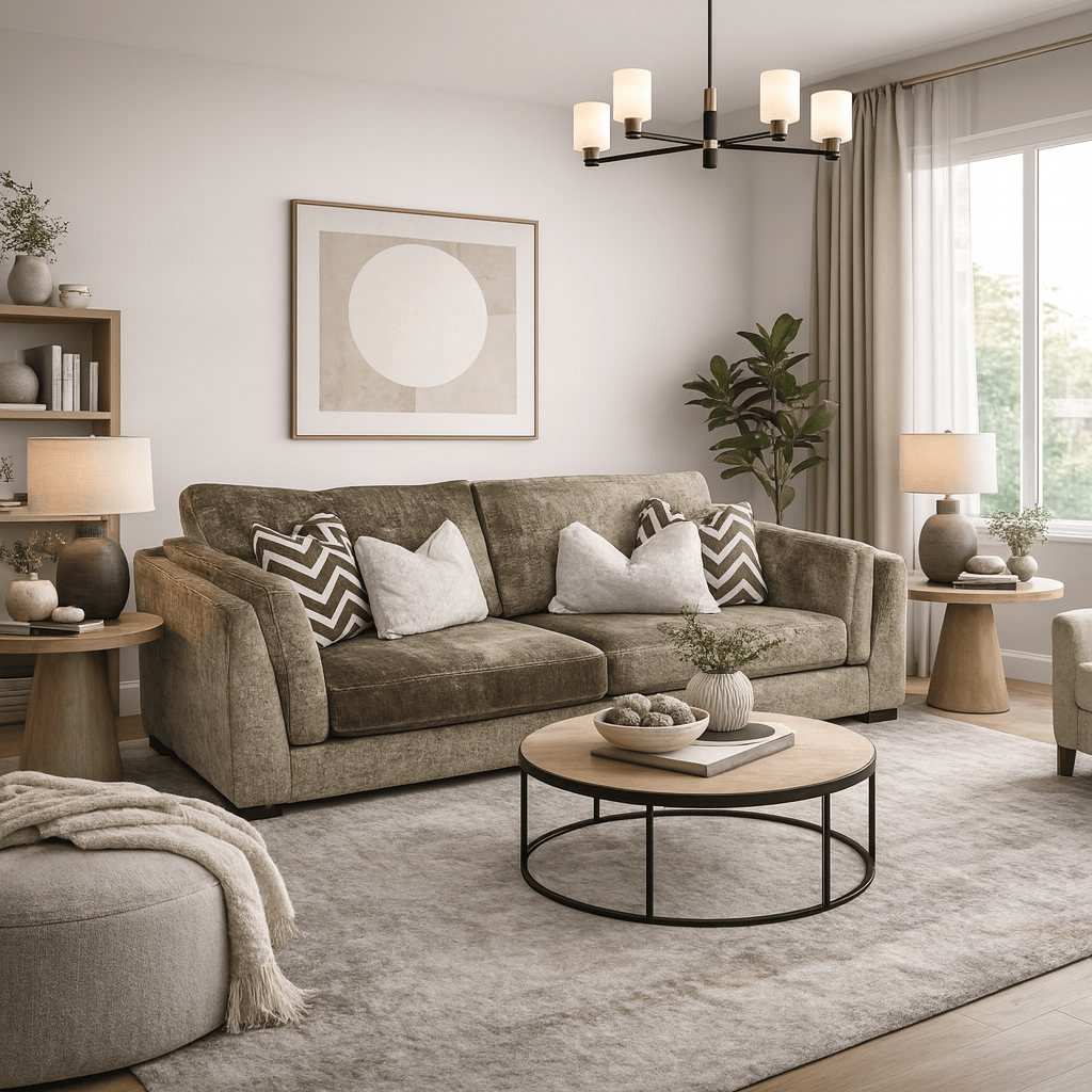 Furniture  -  Miami 3 Seater Sofa - Mink  -  60485156