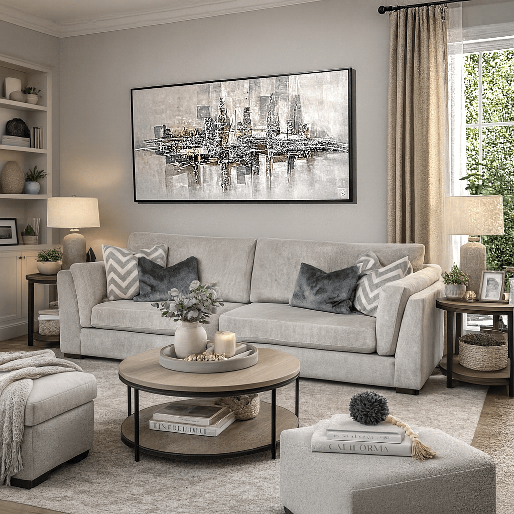 Furniture  -  Florida 4 Seater Sofa - Silver  -  60485158