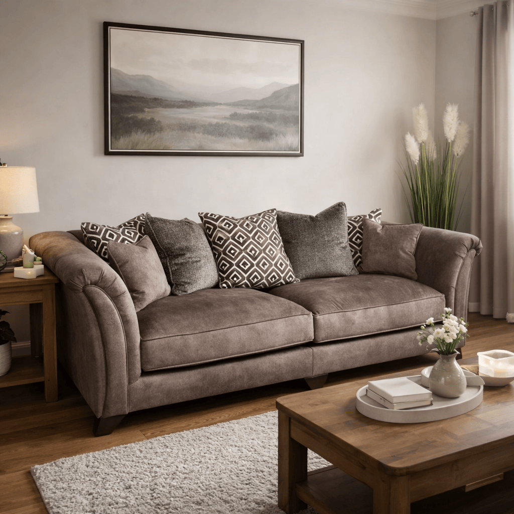 Furniture  -  Fabien 4 Seater Sofa - Chocolate  -  60485198