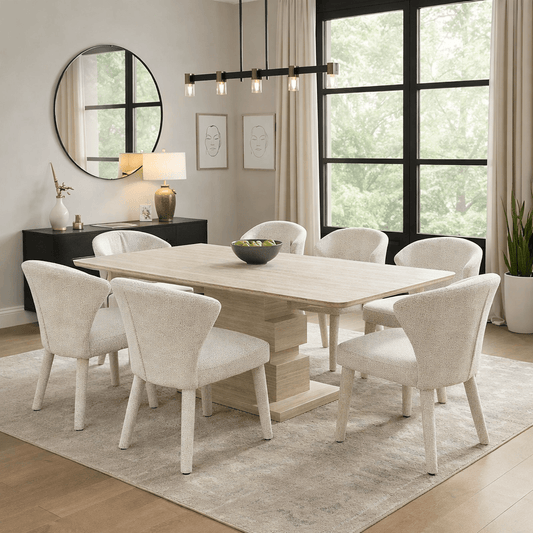 Arc Dining Table & 6 Stevie Chairs