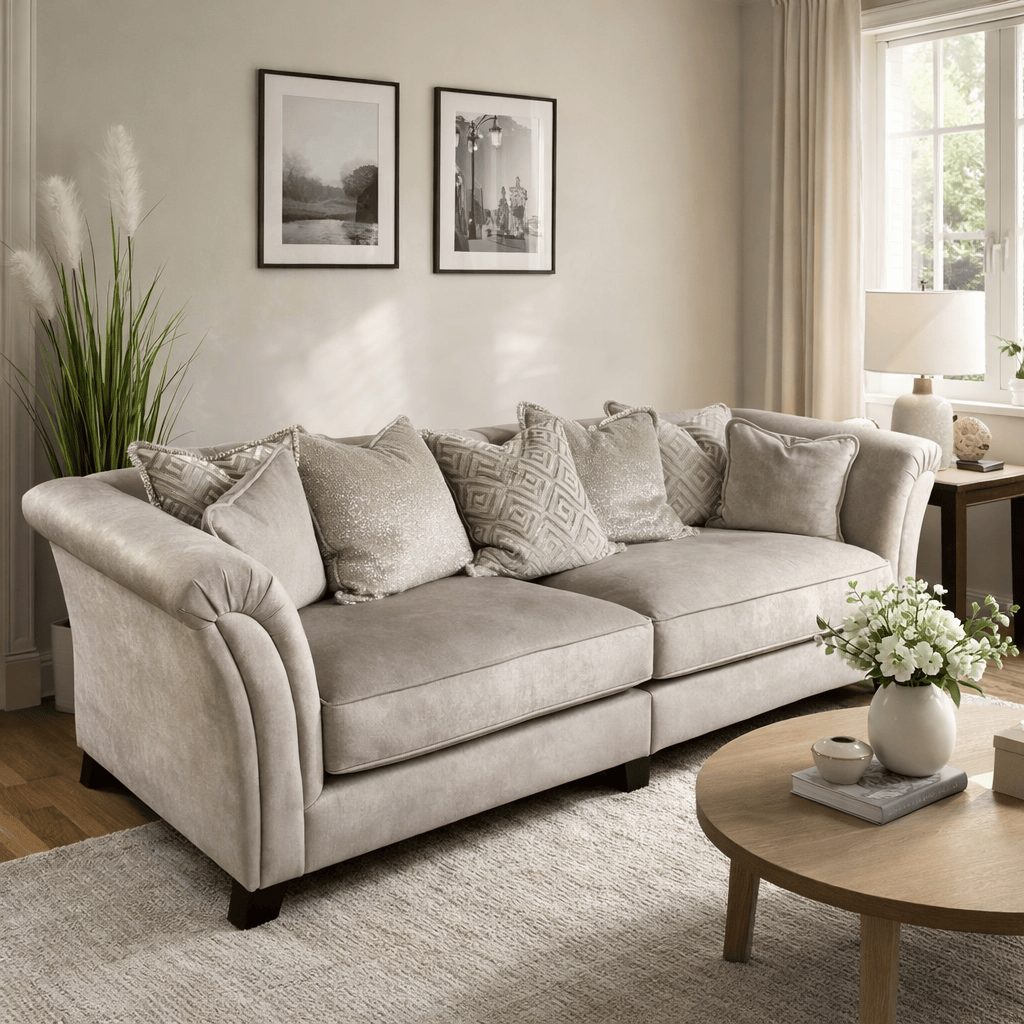 Furniture  -  Fabien 4 Seater Sofa - Cream  -  60485216