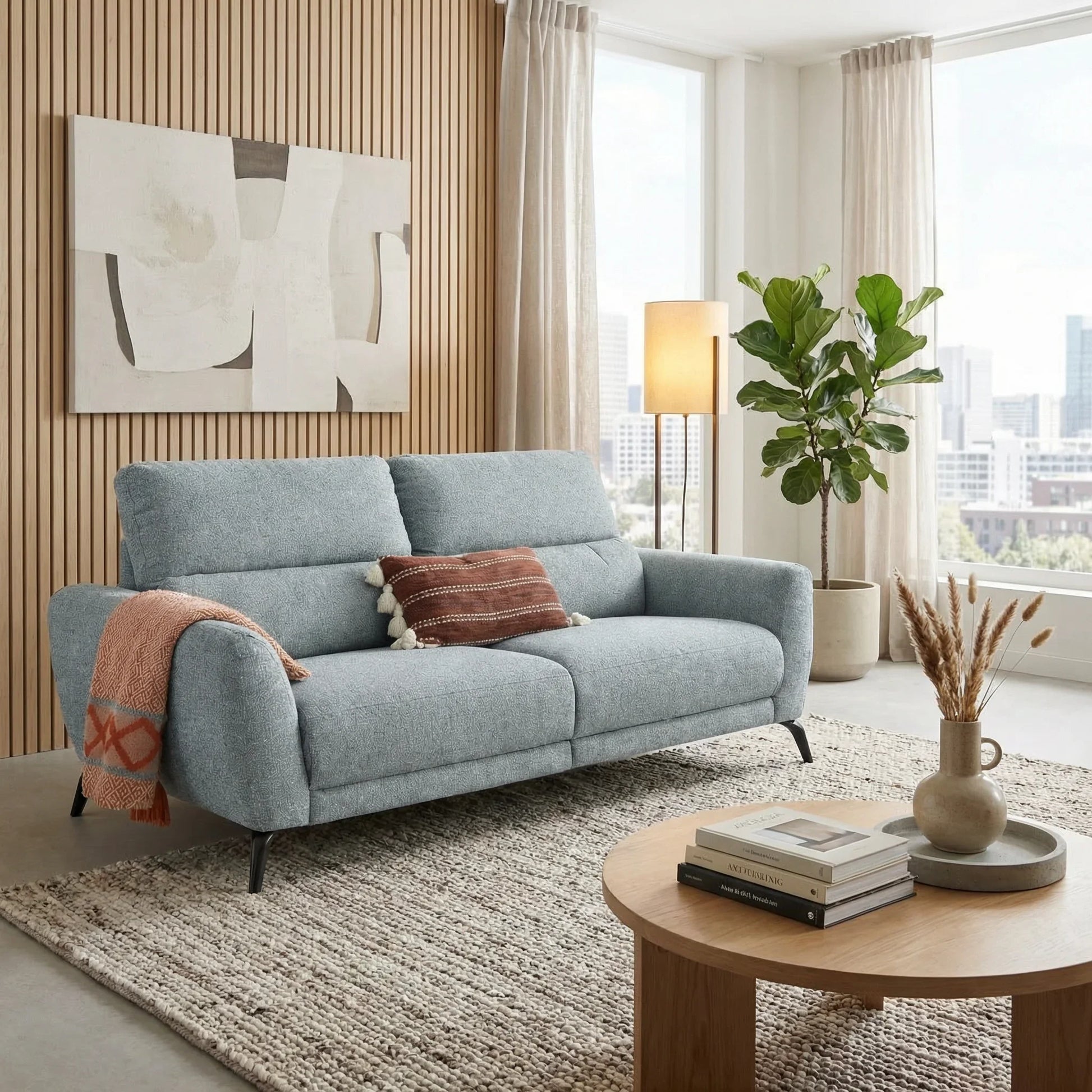Furniture  -  Plaza 3 Seater Sofa - Grey  -  60485241